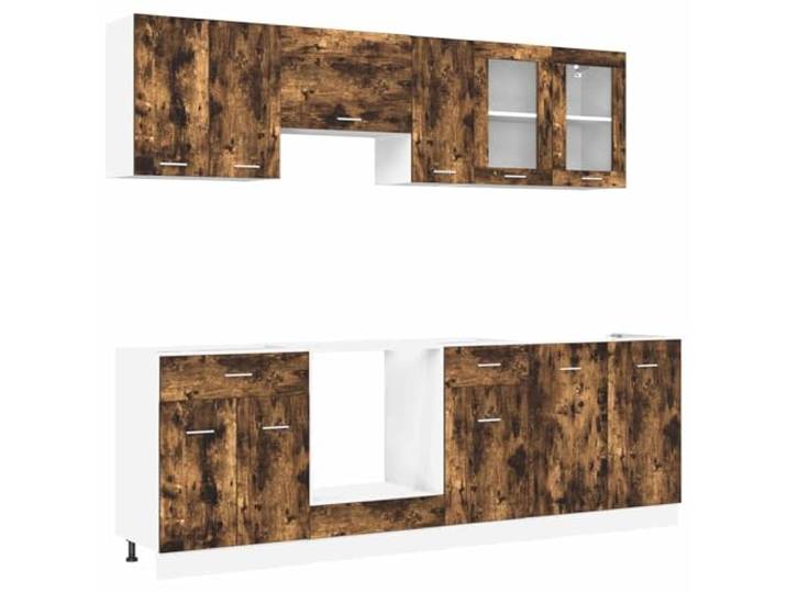 fsahslih Küchenschrank-Set 8-teilig Räuchereiche Holzwerkstoff Lyon Moderne 8-teilige Küchenzeile aus Holzwerkstoff in Räuchereiche für viel Stauraum und Ordnung in der Küche.