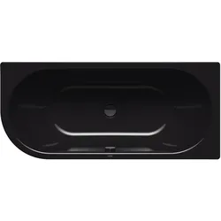 Kaldewei CENTRO DUO 1 LINKS Badewanne, schwarz, 1800x800 mm, ovale Form mit mittigem Ablauf, für Eckeinbau links