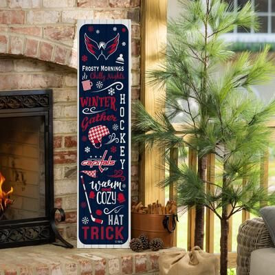 Evergreen "47"" Double Sided Seasonal Porch Leaner, Washington Capitals - 47"" x 11.25"""