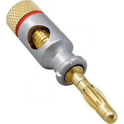 HEBS RT 4MM - Bananenstecker - 4mm, Pearlchome, rot