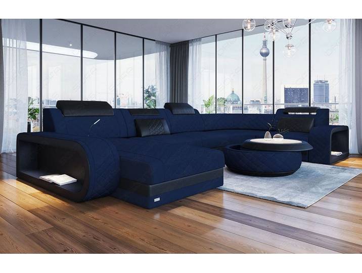 Stoff Wohnlandschaft Berlin U-Form