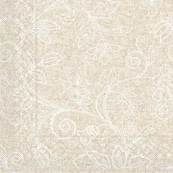 Mank Cocktail-Serviette Tissue Darlyn in Hellbraun, 25 x 25 cm, 100 Stück - Ornamente