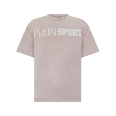 T-Shirt PLEIN SPORT "Scratch", Herren, Gr. S, 06, beige, Obermaterial: 100% Baumwolle, Shirts T-Shirt