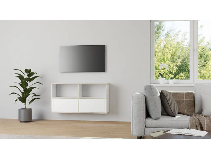 Phonoschrank mit Wandhalterung nach Maß Multiplex Multiplex Weiß