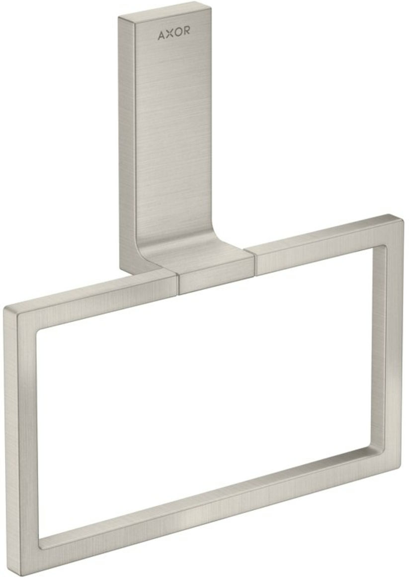 Hansgrohe Handtuchring Axor Uni Rectangular eckig, schwenkbar, Edelstahl-Optik (42623800)