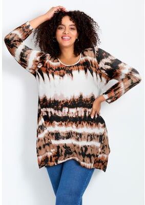 Plus Size Women's Leisure Button Tunic by Avenue in Tie Dye (Size 26/28)