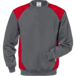 Fristads Sweatshirt 7148 SHV 131763 - grau/rot - 3XL