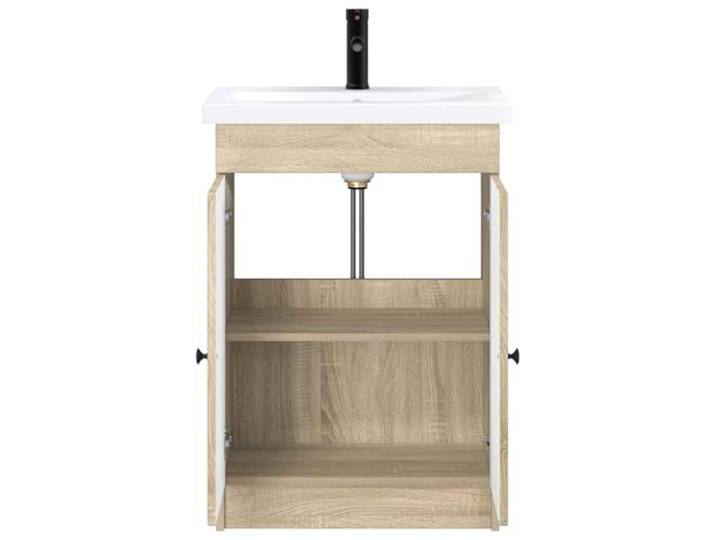 SKTQYQO Badezimmermöbel-Set Eiche Sonoma 56 x 37,5 x 81 cm Technisches Holz, Schrank mit Scharniertüren, Holzregale, modern
