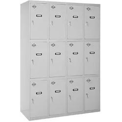 SimonRack Spind Schrank, Metallschrank, Schließfachschrank, Schloss, 4 Abteile, 1800x1600x500 mm  - Simonlocker