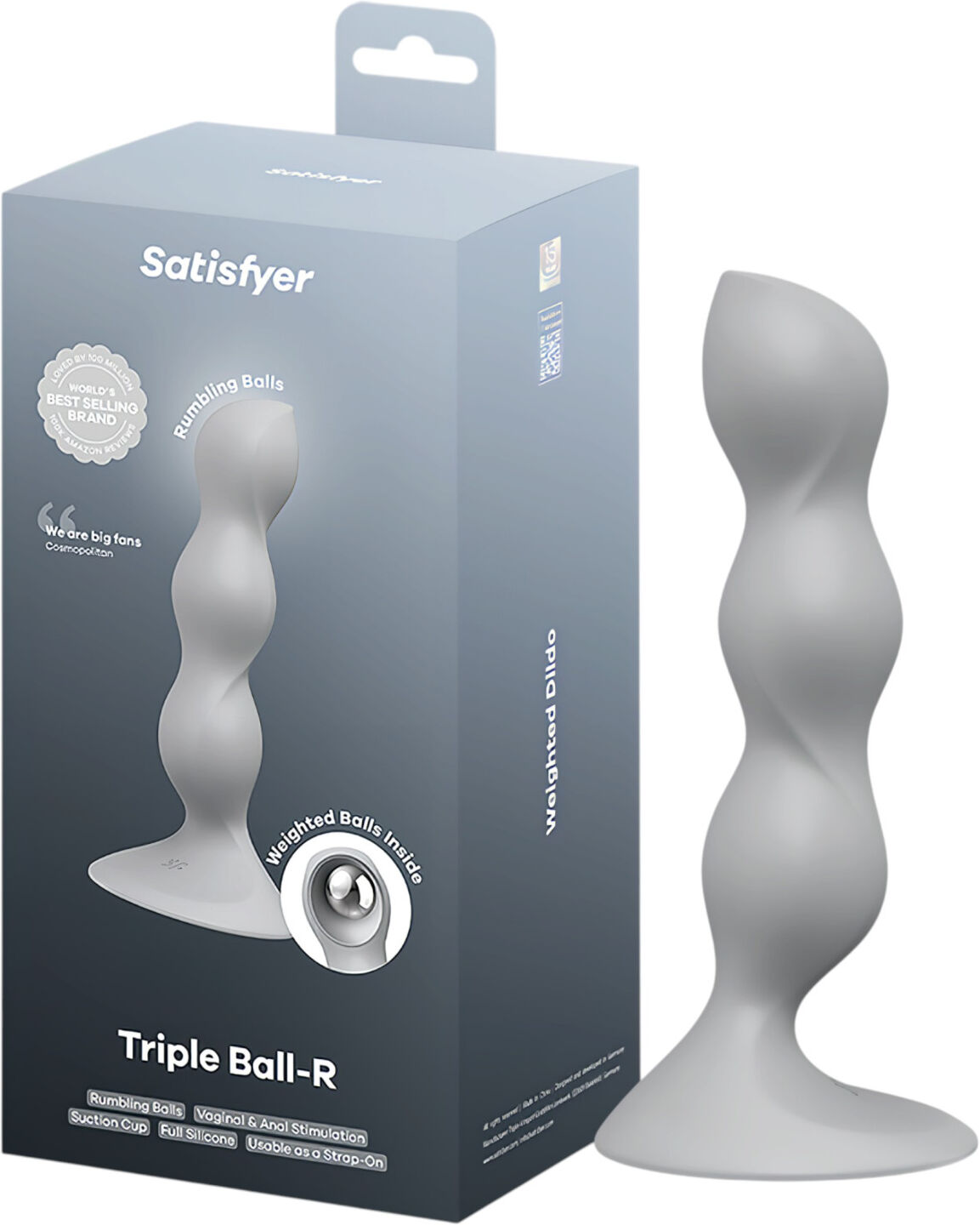 Satisfyer - Dildo Med Kugler - Silikone Grå