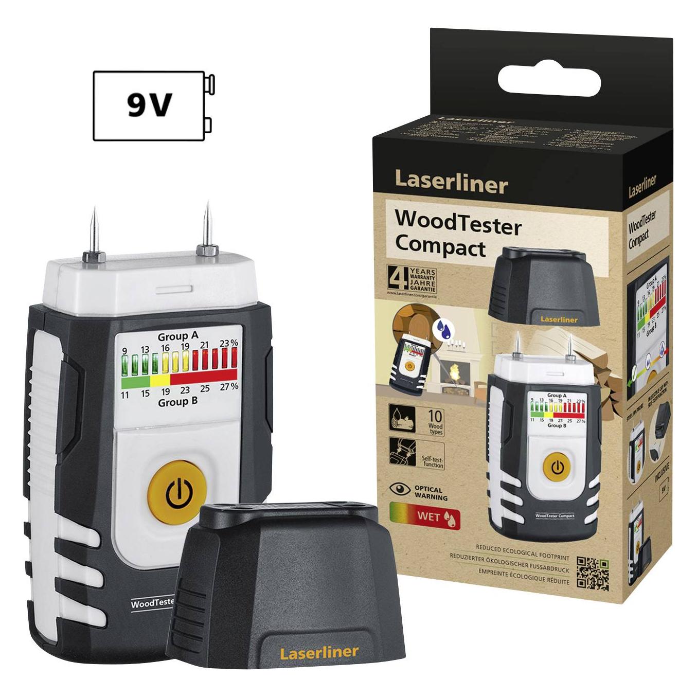 Laserliner Kompaktes Holzfeuchtemessgerät - Verwendung von recyceltem Material für die Nachhaltigkeit (082.004E)