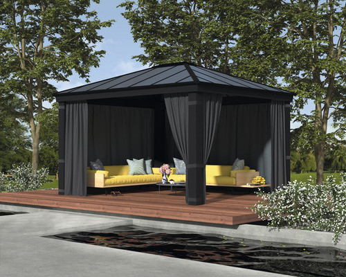 Palram Canopia Dallas 4300 met grijze zijpanelen van polyester