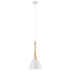 Bioledex Pendelleuchte im skandinavischen Design 18,5cm weiß Metall, Holz