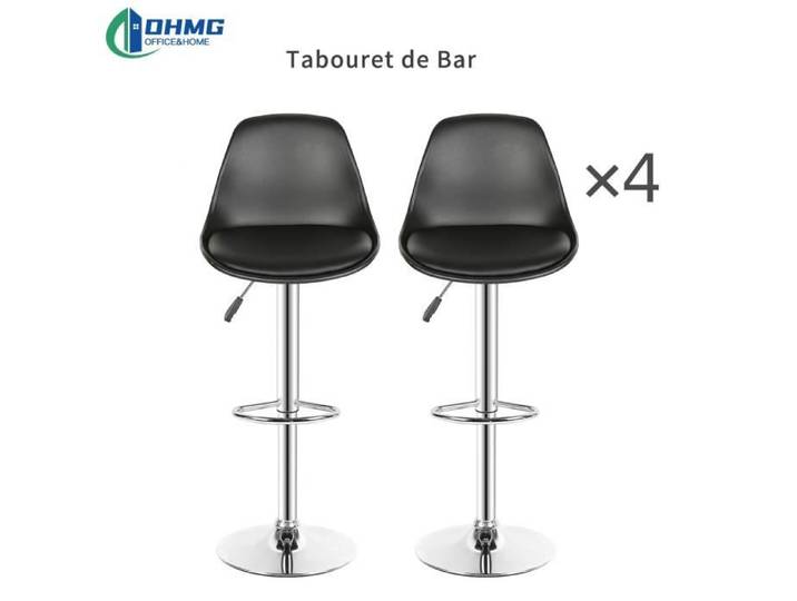 Lot de 4 Chaises de bar industrielles réglables en hauteur - OHMG
