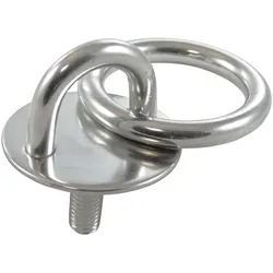 Augplatte rund mit Gewinde und Ring, A2, 33mm, M6x20mm, Ring 5x30mm