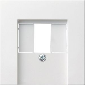Gira Zentralplatte System 55 027603, für TAE,- USB-Dosen, reinweiß glänzend