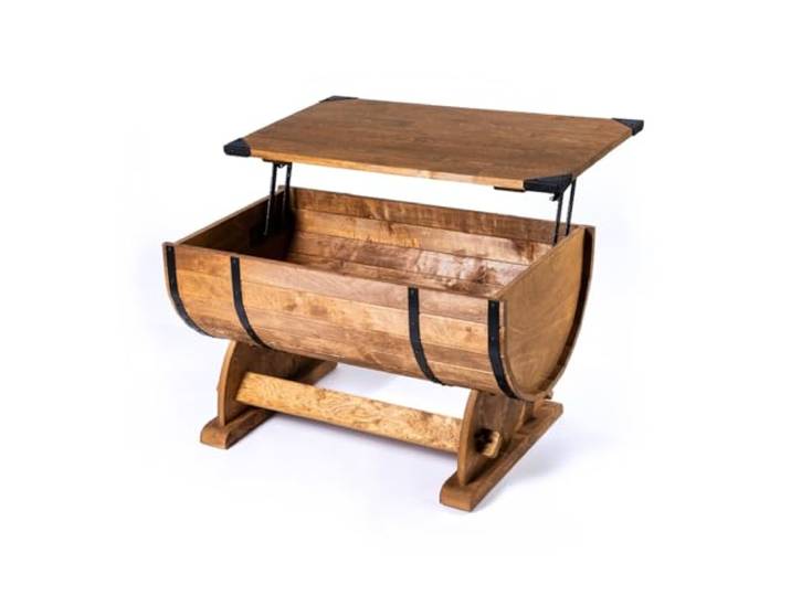 CREATIVE COOPER Eleganter Couchtisch, Kaffetisch, Sofatisch, Stilvoll Tisch mit höhenverstellbarer Tischplatte, Perfekt zum Arbeiten (80 x 50 cm)