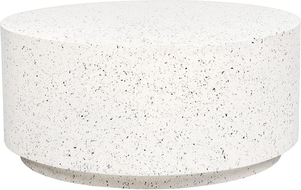 Beliani Table basse 90 cm 90 cm effet terrasse blanc cassé Blanc 90x41x90cm