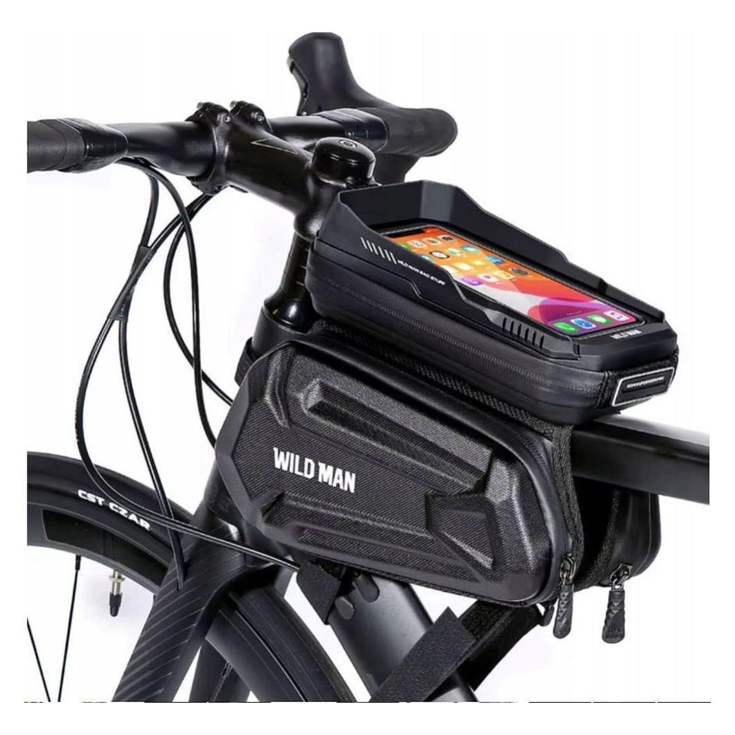 Wildman Bicycle accessory traveling bag for bike frame with zipper 1,2L (4 "- 7") XT6 black (1.20 l, Rahmentasche) (59962742)