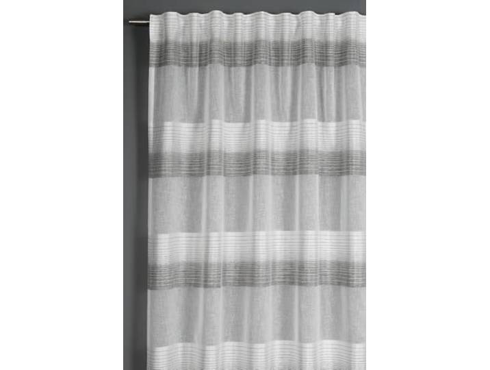 Sehlbach Fertiggardine mit Gardinenband, Blockstreifen, Grau, 140 x 245 cm Gardinen, Lichtdurchlässig, Blickdicht, Trendiges Dessin, Perfekter Faltenwurf, Öko-Tex Zertifiziert