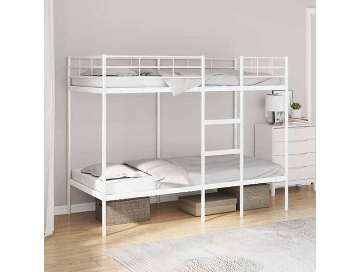 CHIC Lit adulte 1 place - 90x200 cm Lit superposé blanc 90x200 cm acier #Sara90849