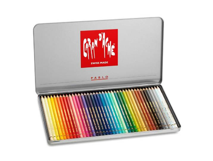 Aquarellstifte Caran d'Ache Prismalo, Caran , bunt (mehrfarbig), Holz, Metall, Stifte, Aquarellstifte