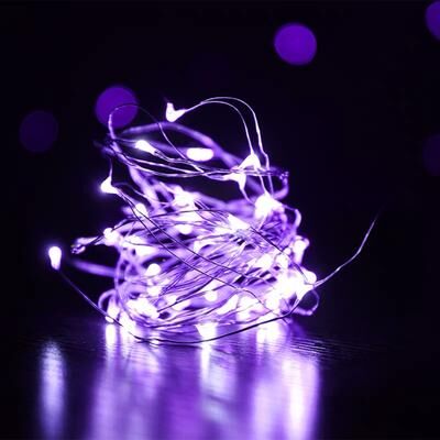 Universal Stock Fairy Lights Copper Wire String Lights For Wedding Centerpieces, Parties & Home Decor purple