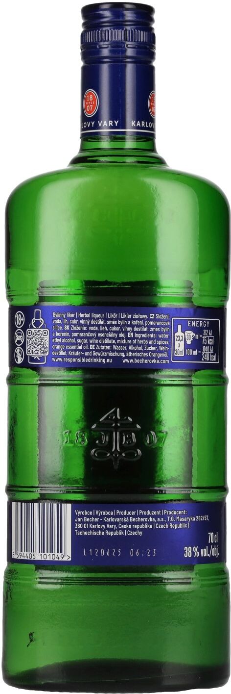 Becherovka Karlovy Vary Original Herbal Liqueur 38% Vol. 0,7l