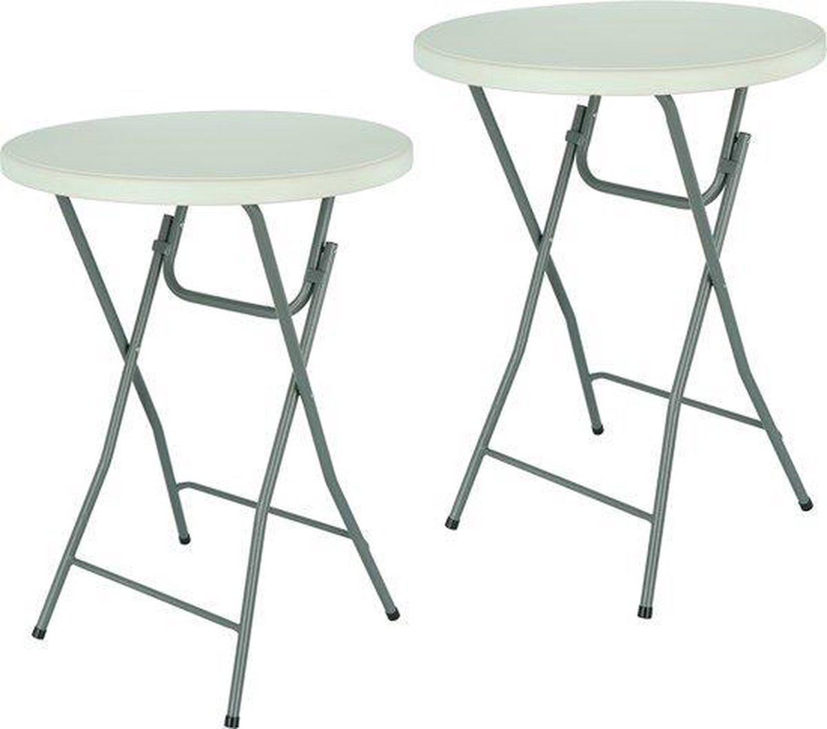MaxxGarden Statafel Set van 2 Wit - Diameter: 80 cm, Hoogte: 110 cm