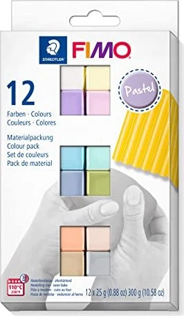 Fimo Soft Set mit 12 Pastellfarben, 12 Stück
