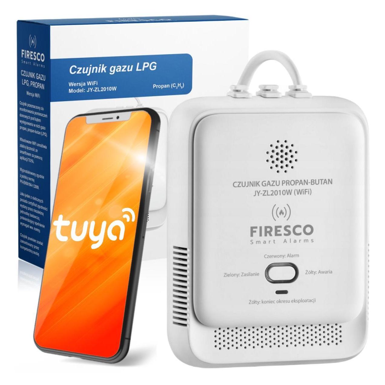 Firesco Czujnik gazu propan-butan (LPG) JY-ZL2010W Wi-Fi Tuya Smart Life (FIR-JY-ZL2010W)