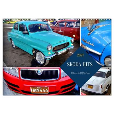 SKODA HITS - Oldtimer der CSSR in Kuba (Wandkalender 2027 DIN A2 quer), CALVENDO Monatskalender