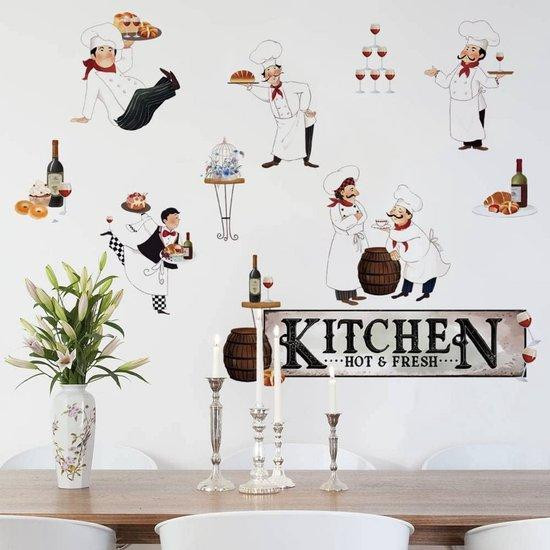 WAN Keuken Muurstickers met Wijn- en Kookcitaten voor Woon- en Eetkamer Decoratie