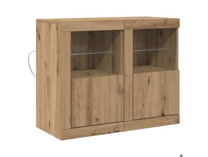CLARENCE - NEW Buffet bahut vaisselier - JILL'S - Buffet Pour Salon s avec éclairage LED Chêne artisanal 41x37x67cm OCT977102