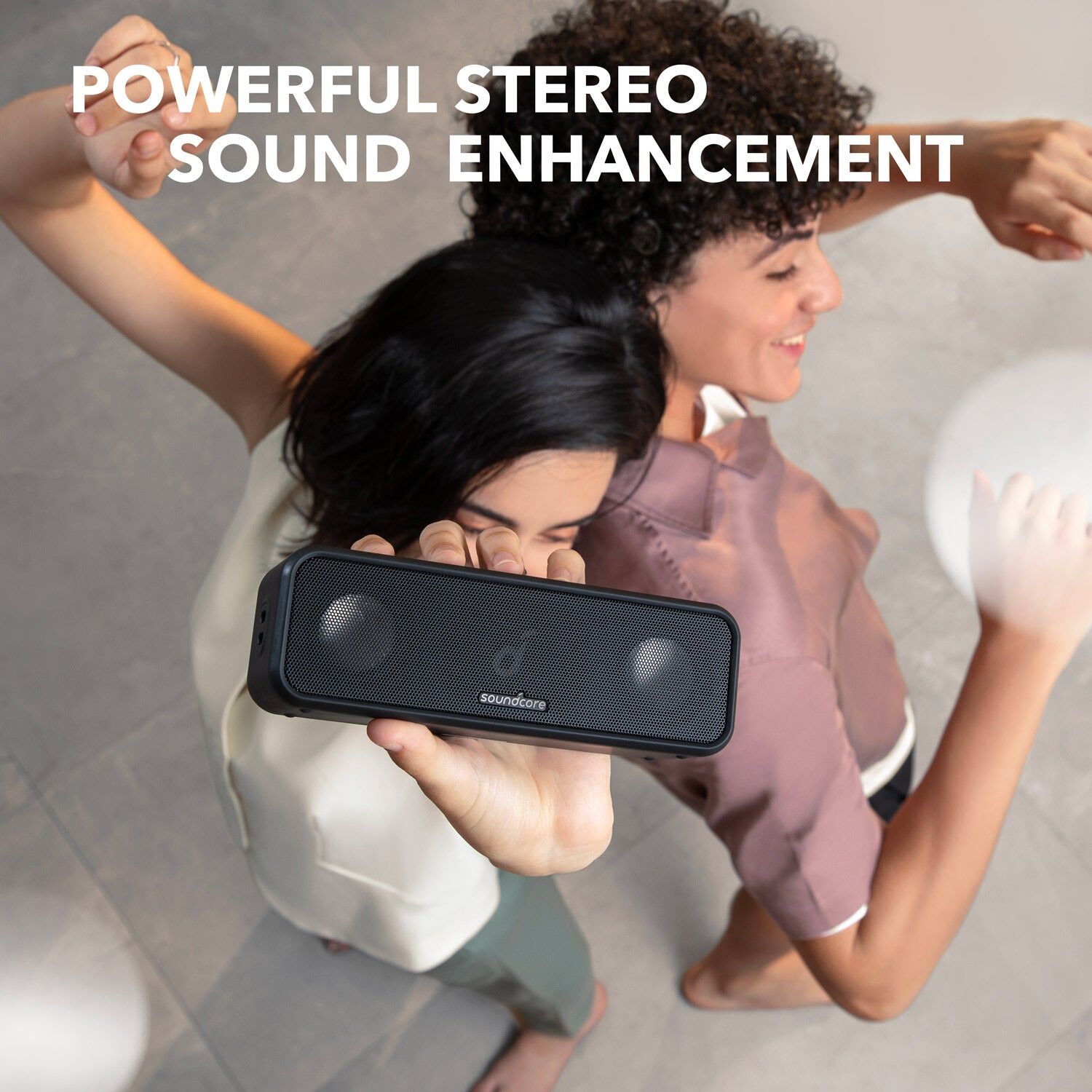 soundcore 3   Portable Bluetooth Speaker with Stereo Sound, IPX7 Waterproof Silver