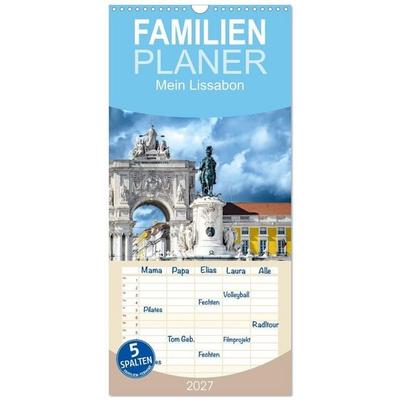 Familienplaner 2027 - Mein Lissabon mit 5 Spalten (Wandkalender, 21 x 45 cm) CALVENDO