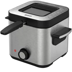 SOGO Fritteuse 1.5L 900W aus Edelstahl mit Sichtfenster und Geruchsfilter für Knusprige, Gleichmäßige Ergebnisse