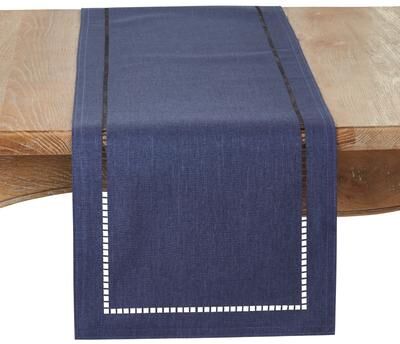 Saro Lifestyle Table Runner with Laser-cut Hemstitch