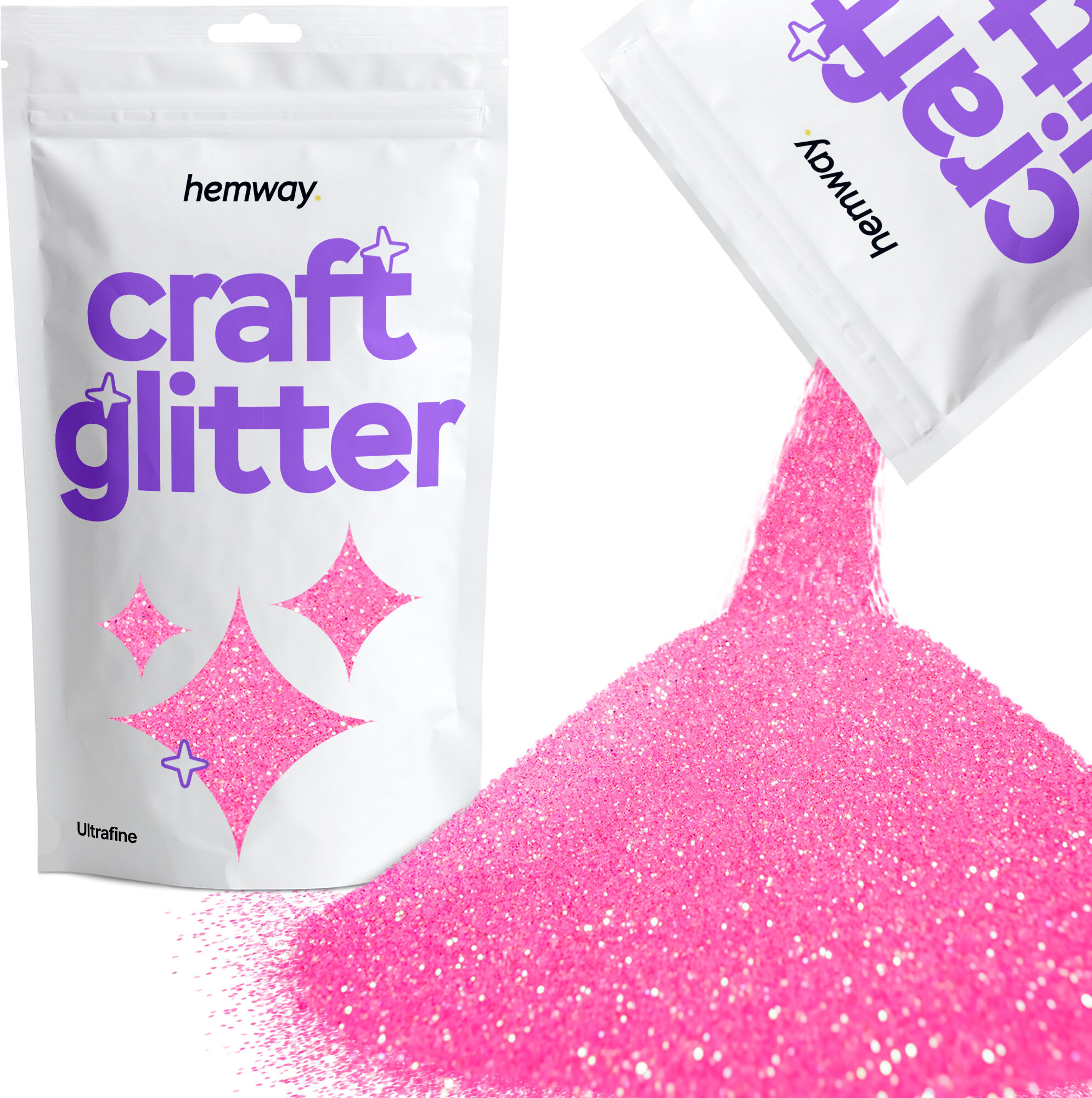 Hemway Craft Glitter 100g / 3.5oz   Baby Pink Iridescent   Epoxy Resin, DIY, Tumbler, Decoration - Baby Pink Iridescent - Ultrafine 100g