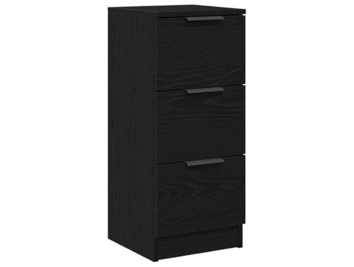 Kaorsrow 2er Set Sideboard Schwarz Eichen-Optik 30x30x70 cm Kompakter Beistellschrank für Wohnzimmer und Schlafzimmer, robuster Holzwerkstoff mit Schublade und Stahlgriffen.