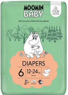 Moomin Baby Fraldas de Bebé 12-24kg T6 34 un