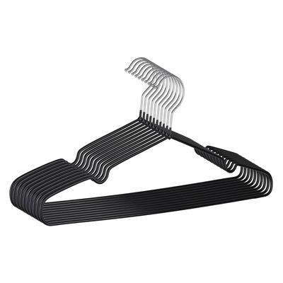 WellHome - Set mit 10 Metallbügeln mit rutschfester Beschichtung, schmal und mit drehbaren Haken 40,5x18,7 cm