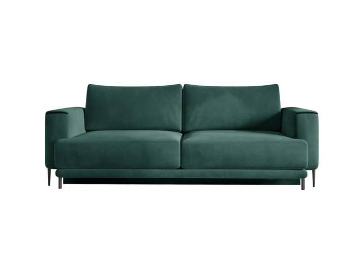 Canapé 3/4 places convertible et espace de rangement - Vert - en tissu de qualité DANY
