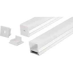 2m Alu Profile Alu Schiene Profil mit Milchglas Abdeckung Kanal System für LED-Streifen Profil H mit Milchglas Abdeckung