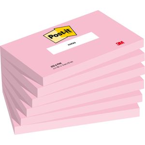 Post-it Haftnotizen Notes 655-PNK, flamingopink, 76 x 127mm, selbstklebend, 6x 100 Blatt