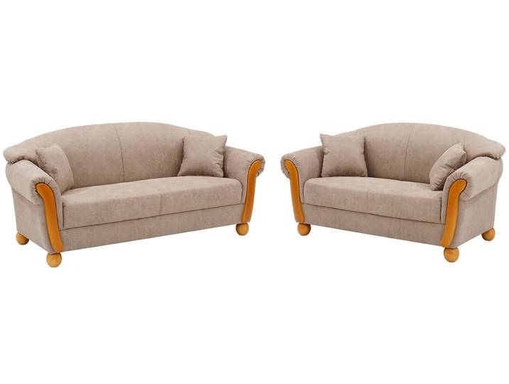 3-Sitzer HOME AFFAIRE Milano und 2-Sitzer Set. Federkern, bequem, zeitlos , beige, B:190cm H:83cm T:81cm, Sofas, 3-Sitzer, 2-Sitzer und 3-Sitzer, incl. Zierkissen