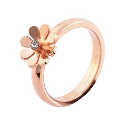 Verlobungsring AKZENT "Thida, Ionenplattierung" Gr. 58, rosa (roségoldfarbig), Fingerringe, Damen, 58, Edelstahl, Verlobungsring