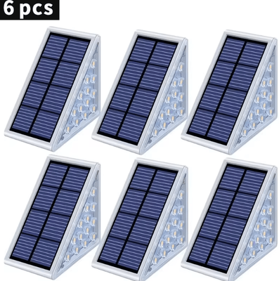 Uplift Curations Solar Outdoor Step Lights Waterproof LED High Brightness Garden And Pathway Lighting Lamp 6pcs warm Light