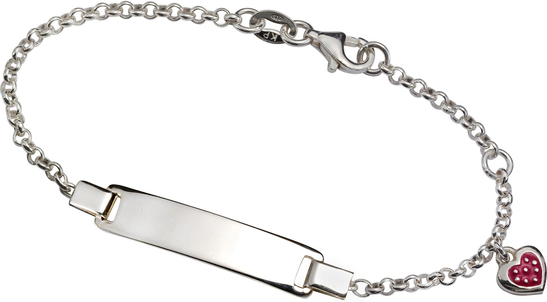 Armband FIRETTI "Schmuck Geschenk Silber 925 Armkette ID-Platte Erbskette Erdbeere", bunt (silberfarben, beere), Armbänder, Damen, 15cm, Silber 925 (Sterlingsilber), Armband