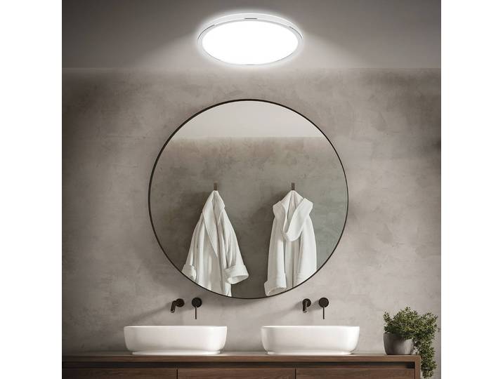 Plafondlamp Pulap, chroom / zilver, Badkamer, metaal, Modern, Plafondlamp badkamer